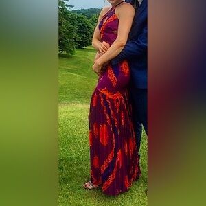 Marciano Printed Silk Floor Length Gown - SIZE 4